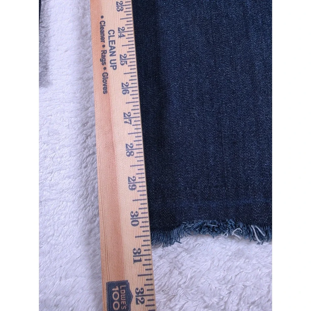 Levi's 527 Slim Bootcut Mens 31/32 Dark Blue Denim Raw Hem Jeans S110760